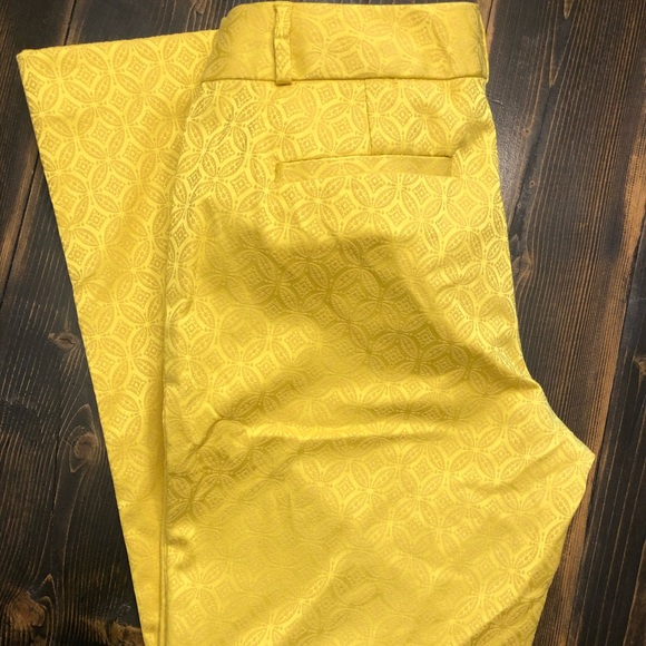 NWOT Banana Republic Yellow/Gold BEAUTIFUL MEDALLION PATTERN Crop Pant SZ 4 - Picture 6 of 8